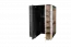 Chambre d'adolescents - armoire à portes battantes / armoire d'angle Aalst 01, couleur : chêne / crème / noir - Dimensions : 190 x 135 x 135 cm (h x l x p)