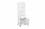 Étagère Tellin 05, couleur : blanc / blanc brillant - Dimensions : 190 x 50 x 40 cm (h x l x p)