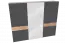 Armoire à portes coulissantes / armoire Vaitele 11, couleur : anthracite brillant / noyer - 224 x 272 x 61 cm (h x l x p)