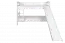 Lit mezzanine blanc avec toboggan 80 x 190 cm, en hêtre massif laqué blanc, convertible en deux lits simples, "Easy Premium Line" K26/n