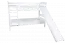 Lits superposés blanc avec toboggan 90 x 190 cm, en hêtre massif laqué blanc, convertible en deux lits simples, "Easy Premium Line" K27/n