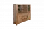 Vitrine Sardona 12, couleur : brun chêne - 145 x 160 x 44 cm (h x l x p)