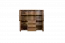 Vitrine Sardona 12, couleur : brun chêne - 145 x 160 x 44 cm (h x l x p)