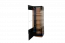 Vitrine "Tinlot" 02, charnière de porte à gauche, noir / noyer - Dimensions : 193 x 55 x 40 cm (H x L x P)