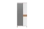 Armoire à portes battantes / Penderie Faleasiu 01, Couleur : Blanc / Noyer - Dimensions : 192 x 76 x 35 cm (h x l x p)