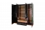 Armoire à portes battantes / armoire "Andenne" 02, noir / noyer - Dimensions : 215 x 210 x 60 cm (H x L x P)