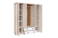Armoire à portes battantes / armoire Segnas 16, couleur : blanc pin / brun chêne - 198 x 171 x 53 cm (h x l x p)
