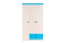 Chambre d'enfant - Armoire à portes battantes / Penderie Luis 21, Couleur : Chêne Blanc / Bleu - 218 x 120 x 52 cm (H x L x P)