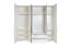 Armoire à portes battantes / penderie Siumu 31, Couleur : Blanc / Blanc brillant - 224 x 227 x 56 cm (H x L x P)