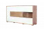 Commode Manase 07, couleur : brun chêne / blanc brillant - 97 x 180 x 41 cm (h x l x p)