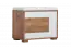 Banc avec espace de rangement Manase 13, couleur : brun chêne / blanc brillant - 48 x 63 x 36 cm (h x l x p)