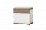 Banc avec rangement Sagone 04, couleur : chêne brun foncé / blanc - Dimensions : 47 x 50 x 35 cm (h x l x p)