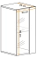 Vitrine suspendue moderne à deux compartiments Möllen 12, couleur : chêne wotan - dimensions : 60 x 30 x 25 cm (h x l x p), avec éclairage LED